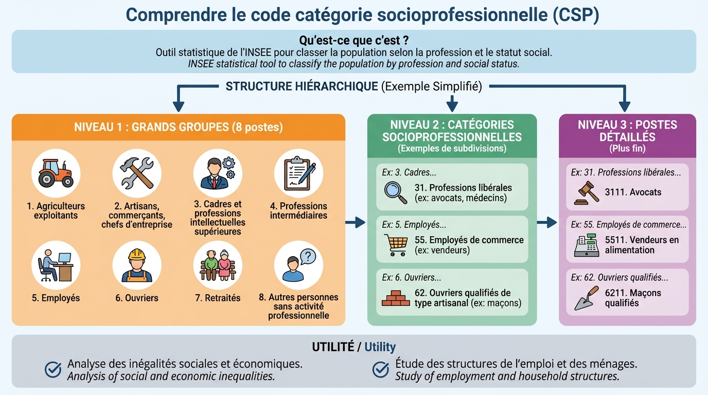 Qu'est-ce que le code catégorie socioprofessionnelle ?