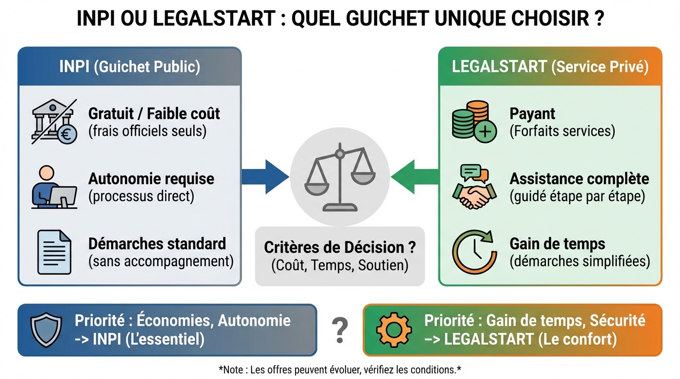 Inpi ou legalstart : quel guichet unique choisir ? 1 Comparaison entre INPI et Legalstart