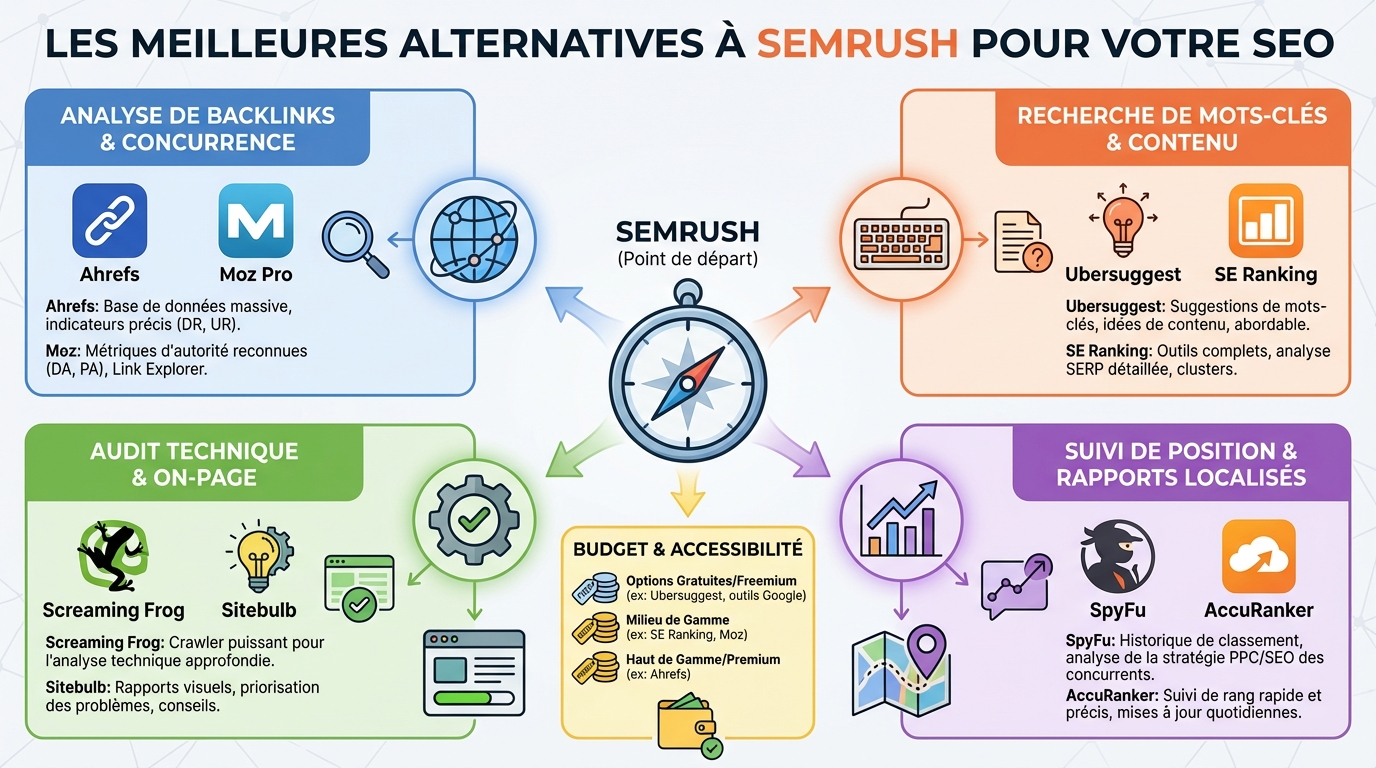 Top 10 des alternatives à SEMrush