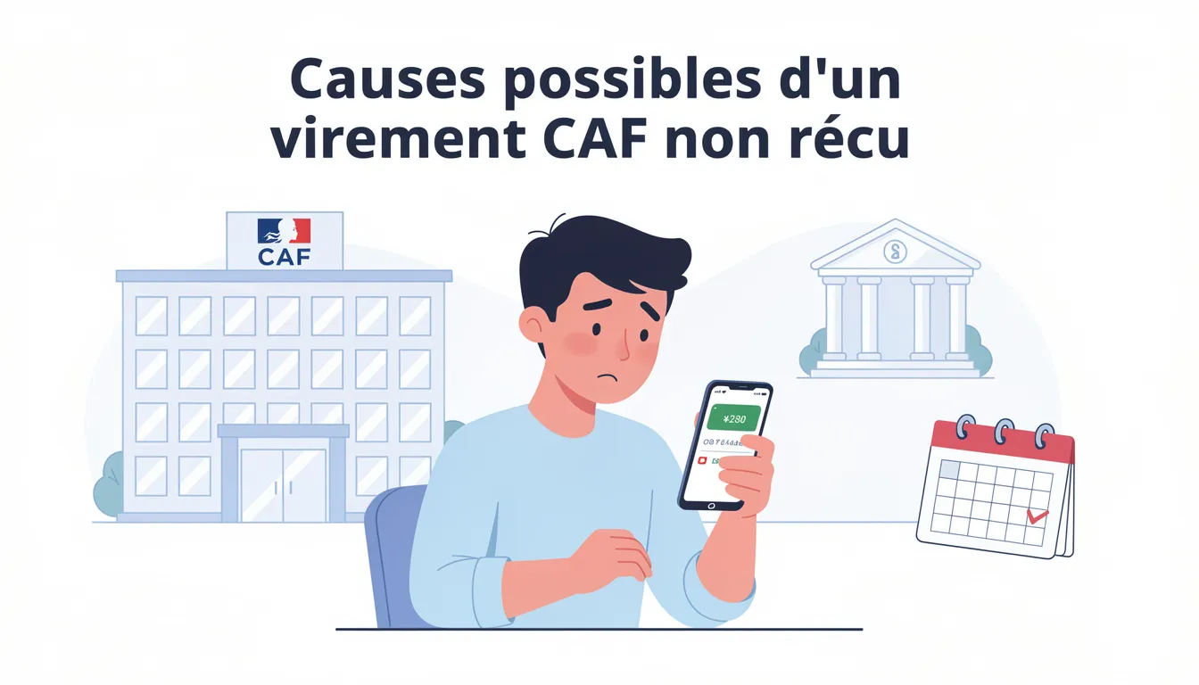 Virement CAF effectué mais rien sur mon compte : que faire ? 1 Causes possibles d'un virement CAF non reçu